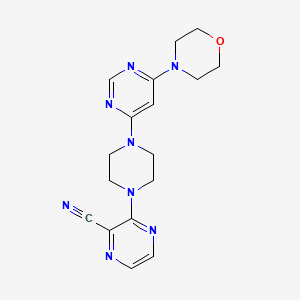 3-{4-[6-(morpholin-4-yl)pyrimidin-4-yl]piperazin-1-yl}pyrazine-2-carbonitrile - 2548997-42-6