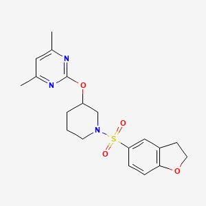 2-{[1-(2,3-dihydro-1-benzofuran-5-sulfonyl)piperidin-3-yl]oxy}-4,6-dimethylpyrimidine - 2034273-62-4