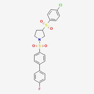 3-(4-chlorobenzenesulfonyl)-1-({4'-fluoro-[1,1'-biphenyl]-4-yl}sulfonyl)pyrrolidine - 1706138-32-0