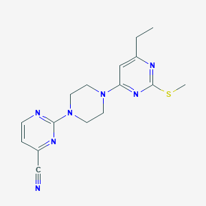 2-{4-[6-ethyl-2-(methylsulfanyl)pyrimidin-4-yl]piperazin-1-yl}pyrimidine-4-carbonitrile - 2548992-86-3