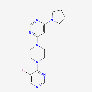 4-[4-(5-fluoropyrimidin-4-yl)piperazin-1-yl]-6-(pyrrolidin-1-yl)pyrimidine - 2548977-37-1