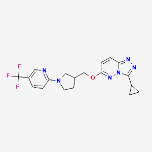2-{3-[({3-cyclopropyl-[1,2,4]triazolo[4,3-b]pyridazin-6-yl}oxy)methyl]pyrrolidin-1-yl}-5-(trifluoromethyl)pyridine - 2548988-87-8