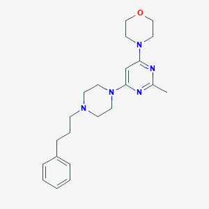 4-{2-methyl-6-[4-(3-phenylpropyl)piperazin-1-yl]pyrimidin-4-yl}morpholine - 2640956-42-7