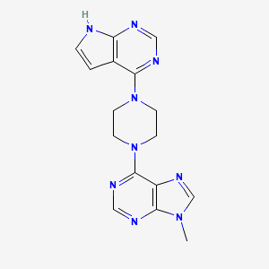 9-methyl-6-(4-{7H-pyrrolo[2,3-d]pyrimidin-4-yl}piperazin-1-yl)-9H-purine - 2549050-75-9