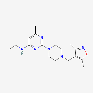 2-{4-[(3,5-dimethyl-1,2-oxazol-4-yl)methyl]piperazin-1-yl}-N-ethyl-6-methylpyrimidin-4-amine - 2549054-77-3