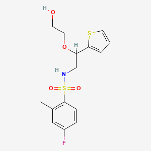 2-[2-(4-fluoro-2-methylbenzenesulfonamido)-1-(thiophen-2-yl)ethoxy]ethan-1-ol - 2034565-33-6