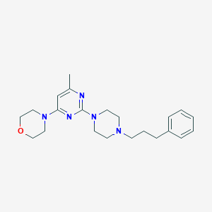 4-{6-methyl-2-[4-(3-phenylpropyl)piperazin-1-yl]pyrimidin-4-yl}morpholine - 2640881-10-1