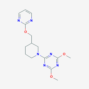 2,4-dimethoxy-6-{3-[(pyrimidin-2-yloxy)methyl]piperidin-1-yl}-1,3,5-triazine - 2549035-31-4