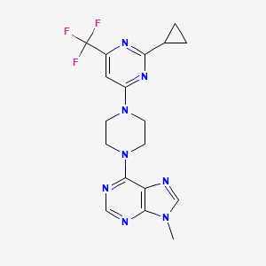 6-{4-[2-cyclopropyl-6-(trifluoromethyl)pyrimidin-4-yl]piperazin-1-yl}-9-methyl-9H-purine - 2549047-97-2