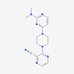 3-{4-[2-(dimethylamino)pyrimidin-4-yl]piperazin-1-yl}pyrazine-2-carbonitrile - 2549043-46-9