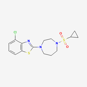 4-chloro-2-[4-(cyclopropanesulfonyl)-1,4-diazepan-1-yl]-1,3-benzothiazole - 2549029-85-6