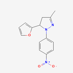 5-(furan-2-yl)-3-methyl-1-(4-nitrophenyl)-4,5-dihydro-1H-pyrazole - 312913-67-0