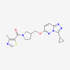 5-{3-[({3-cyclopropyl-[1,2,4]triazolo[4,3-b]pyridazin-6-yl}oxy)methyl]pyrrolidine-1-carbonyl}-4-methyl-1,3-thiazole - 2548987-70-6