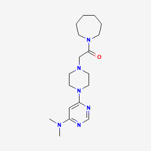1-(azepan-1-yl)-2-{4-[6-(dimethylamino)pyrimidin-4-yl]piperazin-1-yl}ethan-1-one - 2640959-57-3