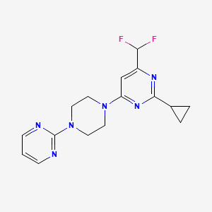2-cyclopropyl-4-(difluoromethyl)-6-[4-(pyrimidin-2-yl)piperazin-1-yl]pyrimidine - 2640968-49-4