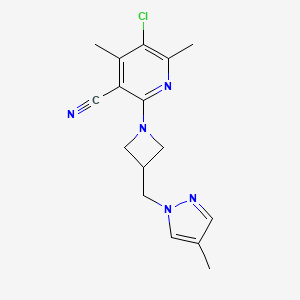 5-chloro-4,6-dimethyl-2-{3-[(4-methyl-1H-pyrazol-1-yl)methyl]azetidin-1-yl}pyridine-3-carbonitrile - 2549011-55-2