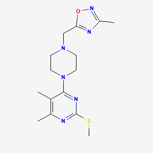 4,5-dimethyl-6-{4-[(3-methyl-1,2,4-oxadiazol-5-yl)methyl]piperazin-1-yl}-2-(methylsulfanyl)pyrimidine - 2549027-64-5