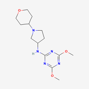 4,6-dimethoxy-N-[1-(oxan-4-yl)pyrrolidin-3-yl]-1,3,5-triazin-2-amine - 2548979-56-0