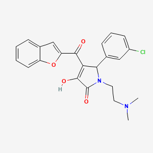 4-(1-benzofuran-2-carbonyl)-5-(3-chlorophenyl)-1-[2-(dimethylamino)ethyl]-3-hydroxy-2,5-dihydro-1H-pyrrol-2-one - 618365-35-8