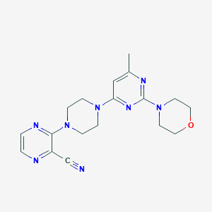 3-{4-[6-methyl-2-(morpholin-4-yl)pyrimidin-4-yl]piperazin-1-yl}pyrazine-2-carbonitrile - 2549014-18-6