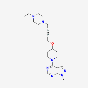 1-{4-[(1-{1-methyl-1H-pyrazolo[3,4-d]pyrimidin-4-yl}piperidin-4-yl)oxy]but-2-yn-1-yl}-4-(propan-2-yl)piperazine - 2548995-20-4