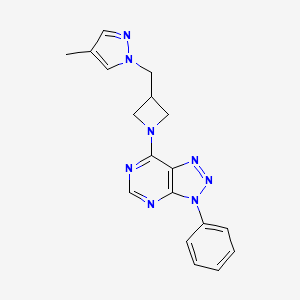 4-methyl-1-[(1-{3-phenyl-3H-[1,2,3]triazolo[4,5-d]pyrimidin-7-yl}azetidin-3-yl)methyl]-1H-pyrazole - 2549040-40-4