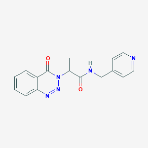 2-(4-oxo-3,4-dihydro-1,2,3-benzotriazin-3-yl)-N-[(pyridin-4-yl)methyl]propanamide - 1235649-68-9