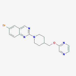 6-bromo-2-{4-[(pyrazin-2-yloxy)methyl]piperidin-1-yl}quinazoline - 2549014-98-2