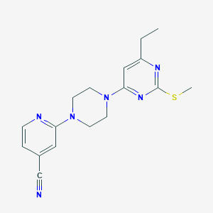 2-{4-[6-ethyl-2-(methylsulfanyl)pyrimidin-4-yl]piperazin-1-yl}pyridine-4-carbonitrile - 2548976-36-7