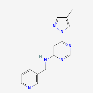 6-(4-methyl-1H-pyrazol-1-yl)-N-[(pyridin-3-yl)methyl]pyrimidin-4-amine - 2549004-40-0