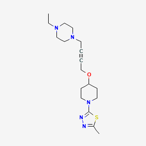 1-ethyl-4-(4-{[1-(5-methyl-1,3,4-thiadiazol-2-yl)piperidin-4-yl]oxy}but-2-yn-1-yl)piperazine - 2549012-21-5