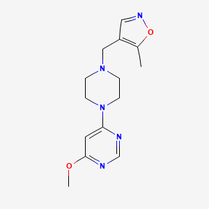 4-methoxy-6-{4-[(5-methyl-1,2-oxazol-4-yl)methyl]piperazin-1-yl}pyrimidine - 2549045-02-3