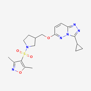 4-({3-[({3-cyclopropyl-[1,2,4]triazolo[4,3-b]pyridazin-6-yl}oxy)methyl]pyrrolidin-1-yl}sulfonyl)-3,5-dimethyl-1,2-oxazole - 2549006-00-8