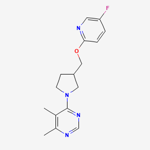 4-(3-{[(5-fluoropyridin-2-yl)oxy]methyl}pyrrolidin-1-yl)-5,6-dimethylpyrimidine - 2548996-20-7