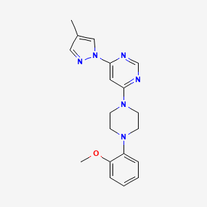 4-[4-(2-methoxyphenyl)piperazin-1-yl]-6-(4-methyl-1H-pyrazol-1-yl)pyrimidine - 2549043-09-4