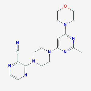 3-{4-[2-methyl-6-(morpholin-4-yl)pyrimidin-4-yl]piperazin-1-yl}pyrazine-2-carbonitrile - 2549028-50-2