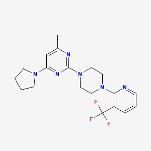 4-methyl-6-(pyrrolidin-1-yl)-2-{4-[3-(trifluoromethyl)pyridin-2-yl]piperazin-1-yl}pyrimidine - 2549006-29-1