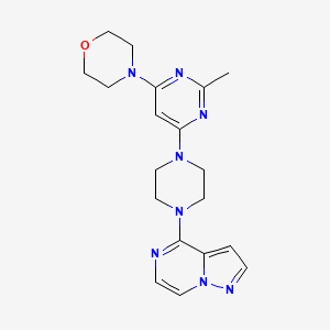 4-[2-methyl-6-(4-{pyrazolo[1,5-a]pyrazin-4-yl}piperazin-1-yl)pyrimidin-4-yl]morpholine - 2640968-67-6