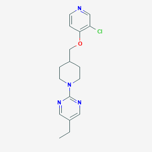 2-(4-{[(3-chloropyridin-4-yl)oxy]methyl}piperidin-1-yl)-5-ethylpyrimidine - 2640966-41-0