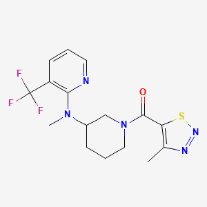 N-methyl-N-[1-(4-methyl-1,2,3-thiadiazole-5-carbonyl)piperidin-3-yl]-3-(trifluoromethyl)pyridin-2-amine - 2549037-40-1