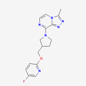 5-fluoro-2-[(1-{3-methyl-[1,2,4]triazolo[4,3-a]pyrazin-8-yl}pyrrolidin-3-yl)methoxy]pyridine - 2549007-23-8