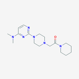 2-{4-[4-(dimethylamino)pyrimidin-2-yl]piperazin-1-yl}-1-(piperidin-1-yl)ethan-1-one - 2640966-72-7
