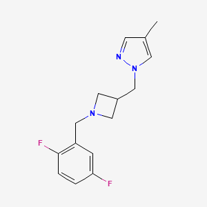 1-({1-[(2,5-difluorophenyl)methyl]azetidin-3-yl}methyl)-4-methyl-1H-pyrazole - 2548983-71-5