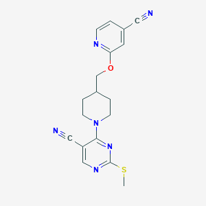 4-(4-{[(4-cyanopyridin-2-yl)oxy]methyl}piperidin-1-yl)-2-(methylsulfanyl)pyrimidine-5-carbonitrile - 2549063-68-3