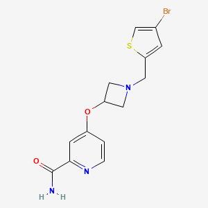 4-({1-[(4-bromothiophen-2-yl)methyl]azetidin-3-yl}oxy)pyridine-2-carboxamide - 2640964-13-0