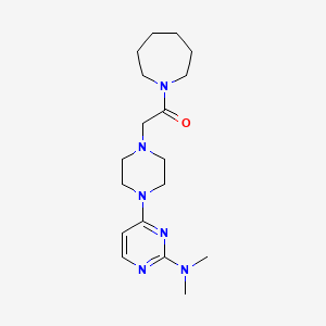 1-(azepan-1-yl)-2-{4-[2-(dimethylamino)pyrimidin-4-yl]piperazin-1-yl}ethan-1-one - 2427044-09-3