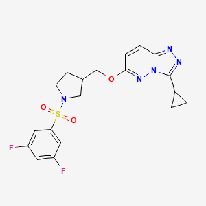 3-[({3-cyclopropyl-[1,2,4]triazolo[4,3-b]pyridazin-6-yl}oxy)methyl]-1-(3,5-difluorobenzenesulfonyl)pyrrolidine - 2549043-42-5