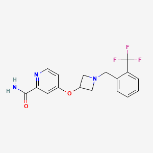 4-[(1-{[2-(trifluoromethyl)phenyl]methyl}azetidin-3-yl)oxy]pyridine-2-carboxamide - 2549012-05-5