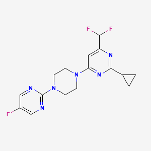 2-cyclopropyl-4-(difluoromethyl)-6-[4-(5-fluoropyrimidin-2-yl)piperazin-1-yl]pyrimidine - 2640947-13-1