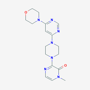 1-methyl-3-{4-[6-(morpholin-4-yl)pyrimidin-4-yl]piperazin-1-yl}-1,2-dihydropyrazin-2-one - 2640958-65-0